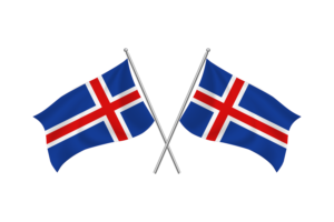 冰岛挥舞友谊旗帜