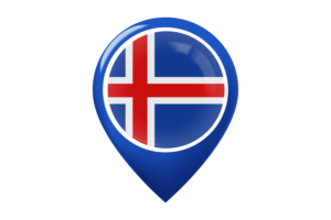 冰岛国旗地图图钉图标