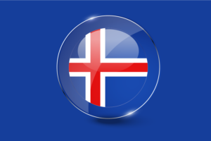 冰岛国旗光泽圆形按钮