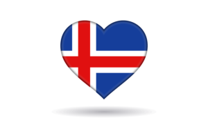 冰岛旗帜心形