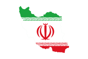 伊朗地图与国旗