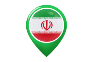 伊朗国旗地图图钉图标