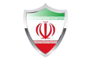 伊朗国旗与中世纪加热器盾牌
