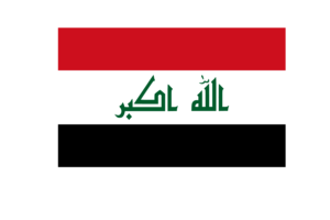 伊拉克国旗三角形矢量插图