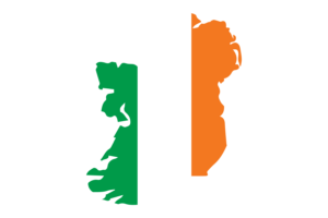 爱尔兰地图与国旗