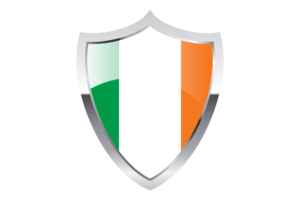 带有中世纪加热器盾牌的爱尔兰国旗