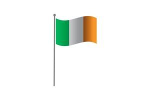 挥舞着爱尔兰国旗
