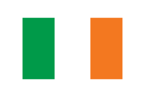 爱尔兰国旗三角形矢量插图