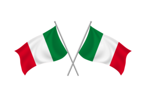 意大利挥舞友谊旗帜