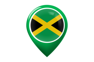 牙买加国旗地图图钉图标