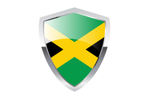 牙买加国旗与尖三角形盾牌