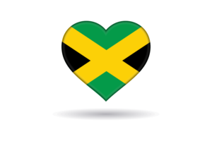 牙买加旗帜心形