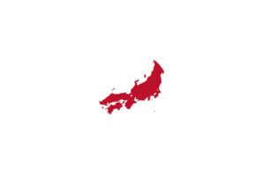 日本地图与国旗