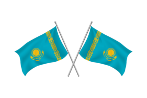 哈萨克斯坦挥舞友谊旗帜