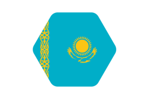 哈萨克斯坦国旗矢量插图