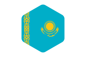 哈萨克斯坦国旗圆形六边形