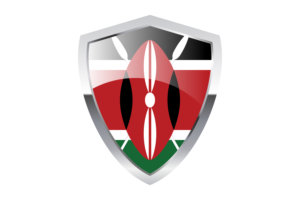 肯尼亚国旗与尖三角形盾牌