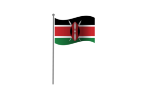 挥舞着肯尼亚国旗