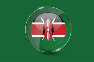 肯尼亚国旗光泽圆形按钮