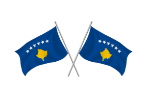 科索沃挥舞友谊旗帜