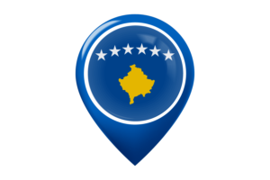科索沃国旗地图图钉图标