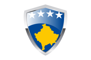 科索沃国旗与尖三角形盾牌