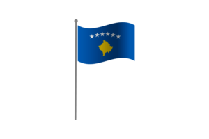 挥舞着科索沃国旗