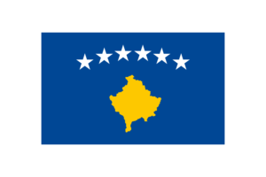 科索沃国旗三角形矢量插图